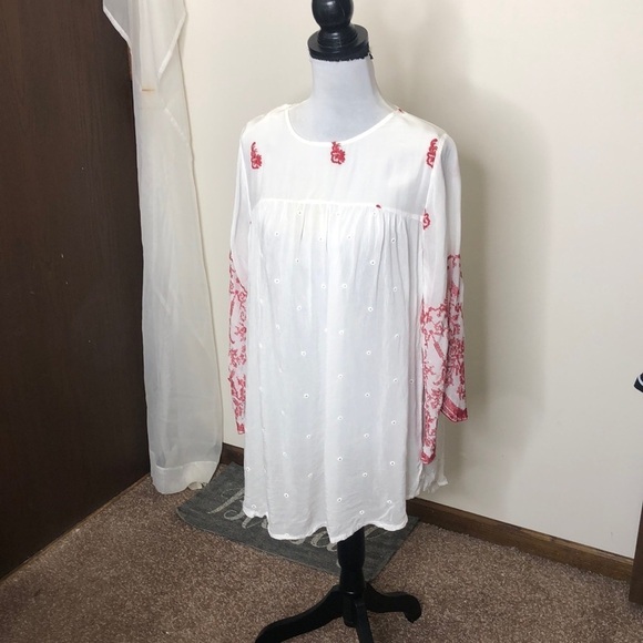 Johnny Was white and red floral boho top size small - Picture 1 of 9
